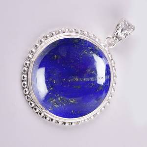 Handmade <b>Lapis</b> <b>Lazuli</b> Sterling Silver Oval Cut Gemstone Fashion Unique Design 18K Gold Plated IGI Certified <b>Pendant</b> Jewelry - Product Image 2