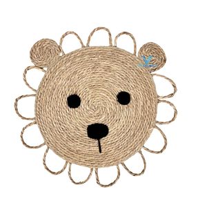 Handmade <b>Rustic</b> Round Striped Seagrass <b>Rug</b> for Baby Kids Nursery Bedroom Playroom Floor Decor - Product Image 2