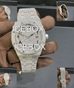 Reloj de Lujo Hip Hop con Diamantes Moissanite, Acero Inoxidable, para Hombre, Esfera de Cristal VS1, Cierre de Pulsera, Resistente al Agua 10 Bar - Product Image 4