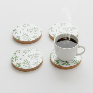 Elegantes Posavasos Personalizables de Madera de Acacia, Posavasos Clásicos con Impresión Esmaltada para Bebidas, para Fiestas de Té - Product Image 6