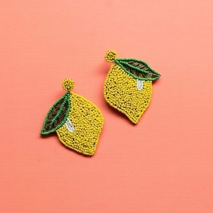 Pendientes de Limón Hechos a Mano al por Mayor, Pendientes Colgantes con Cuentas de Frutas para Mujeres y Niñas, Joyería de Moda de Verano - Product Image 1