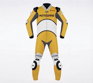 Combinaison de moto en cuir sur mesure de qualité supérieure MotoCP Racing 1 pièce, équipement de conduite avec bosse niveau 2 CE, fabriquée sur mesure - Product Image 1