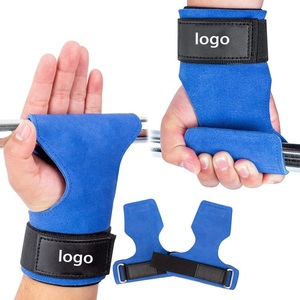 PU Weightlifting Gym Hand Grips Non-Slip Adjustable Wrist <b>Strap</b> Full <b>Finger</b> Gloves Unisex for Pull-Ups Powerlifting Functional - Product Image 1