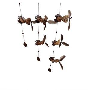 Animal Wood <b>Wind</b> <b>Chime</b> 100% Natural Material Handmade Carved Traditional Modern Style Animal Design Made Gifts Souvenirs - Product Image 1