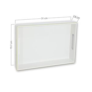 Modernas Bandejas de Servir de Madera con Asas Metálicas, Plato Decorativo Rectangular con Ranuras para el Hogar, Regalo de Boda - Product Image 5