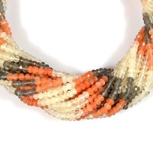 Venta al por mayor Natural Multi Moonstone Faceted Rondelle Beads Multi Moonstone Beads para la fabricación de joyas - Product Image 1