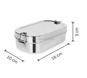 OEM Lightweight Stainless Steel <b>Adult</b> <b>Lunch</b> <b>Box</b> 2 Compartment Luxury Style Leak Proof Dishwasher Safe Food Grade Material - Product Image 6