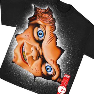 <b>Men's</b> Black T-Shirt With Character Print Digital Design Short Sleeve O-Neck Streetwear Style Regular Fit Jersey Fabric - Product Image 5