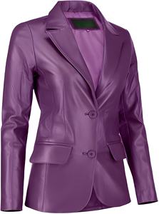 Chaquetas de Mujer al por Mayor de Alta Calidad, Blazer de Cuero Borgoña, Chaqueta Casual de Cuero Genuino OEM para Mujer, Mangas Largas, Logotipo Personalizado - Product Image 6