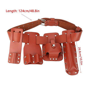 Cinturón de Herramientas Profesional Multifuncional de Cuero Vacuno Puro, Estuche para Electricista, Bolsa Combinada, Organizador de Trabajo, Cinturón de Herramientas de Cuero - Product Image 5