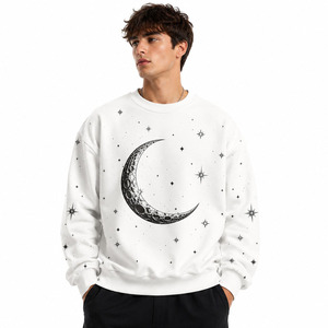 Sweat-shirt à col rond personnalisé pour homme, en coton lourd, imprimé et brodé, étiquette privée OEM ODM - Product Image 1
