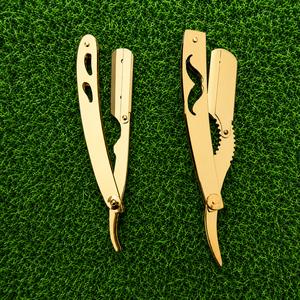 Ciseaux de coiffure professionnels avec logo personnalisé – Ciseaux à effiler en acier inoxydable et rasoir droit – Outils de beauté - Product Image 3