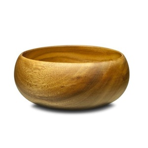 Bol de service en bois intemporel, conçu pour mélanger les salades, servir les fruits et le pain, pour la table à manger, la cuisine et la décoration de la maison - Product Image 5