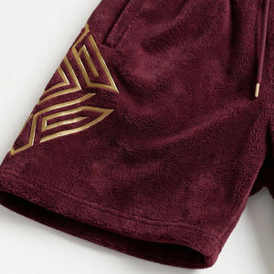 Shorts de Diseño Unisex de Terciopelo con Logotipo de Cristal Brillante, Tendencia Urbana de Verano, Color Sólido, Ecológicos, Transpirables, de Secado Rápido, para EE. UU. y Europa - Product Image 5