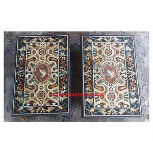 Bonito mármol blanco hecho a mano forma octogonal hermoso y antiguo diseño Floral incrustaciones sala de estar comedor mesa superior - Product Image 5