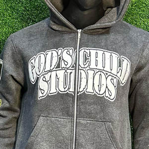 Sweat à capuche zippé oversize uni en molleton coupe carrée pour homme – Qualité supérieure – Meilleures ventes – Sweat à capuche zippé personnalisé en mélange de coton - Product Image 5