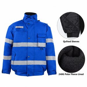 Chaqueta de Invierno Reflectante de Marca Privada para Hombre, Ropa de Trabajo, Forro Polar, Mangas Acolchadas, Uniforme de Construcción, Ropa Industrial - Product Image 3