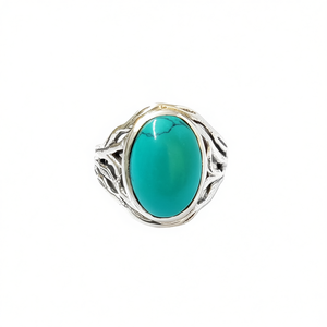 Vintage <b>Turquoise</b> Gemstone <b>Ring</b> 4.4 Grams Fine Bezel Setting <b>Ring</b> - Product Image 2