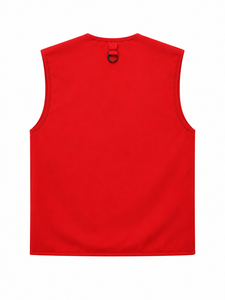 Gilet de pêche et de randonnée sans manches pour homme, vintage, rouge, respirant, tricoté, boutonné, multi-poches, écologique et léger - Product Image 2