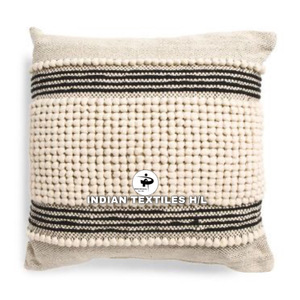 Funda de Cojín Boho Única para Decoración del Hogar, Personalizable con Diseño a Rayas, Cojín Boho de Textiles Indios H/L - Product Image 5