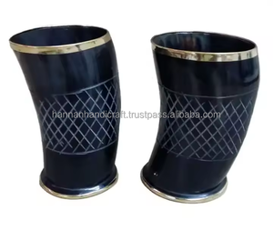 Engraved Polished Viking Animal Drinking Horn Cup Handmade Natural Buffalo Horn Glass by HANNAN HANDICRAFT - Product Image 6