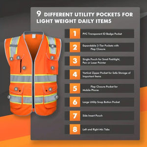 Best Quality Hot Selling Plus Sizes Working Safety Vest <b>Top</b> Quality High Visibility Latest Safety Vest for Sale - Product Image 5