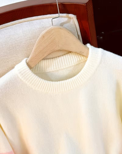 Pull décontracté pour femme à manches longues, coupe ample, avec logo personnalisé sur le devant, en maille respirante polyester/coton, color block, pour l'automne - Product Image 4