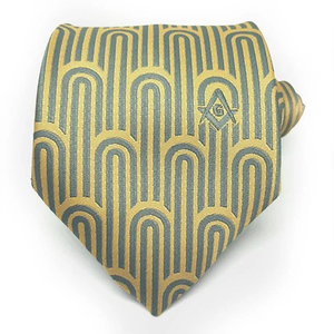 Corbata Masónica Master Mason Blue Lodge Gris y Dorada, Regalia Masónica, Corbata Masónica con Servicio OEM - Product Image 3