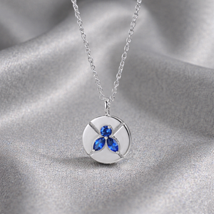 Collar con Colgante Redondo de Cuarzo Azul Facetado al por Mayor, Chapado en Plata, Amuleto de Piedra Preciosa, Joyería Hecha a Mano a Granel - Product Image 1