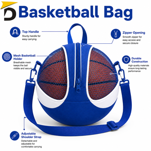 Bolsa de malla ligera para baloncesto diseñada con malla transpirable y cierre seguro para una fácil organización del equipo de entrenamiento - Product Image 6
