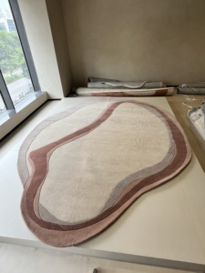 Alfombra de Oración Bhadohi Hecha a Mano en India, Color Óxido, Moderna, de Lana de Nueva Zelanda, con Base de Látex, Antideslizante y Antimanchas - Product Image 3