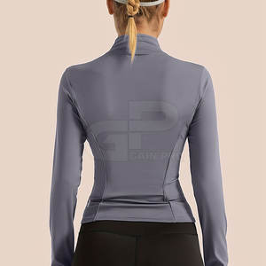 Chaqueta de yoga para mujer, suave al tacto, ligera, de manga larga, con cremallera completa, para entrenamiento físico y correr - Product Image 4