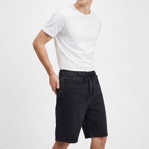 Manufacture <b>Drawstring</b> Waist Long <b>Jeans</b> Shorts <b>Men</b> Stonewashed Denim Shorts <b>Men's</b> Hip Hop Streetwear Denim <b>Jeans</b> Shorts <b>Mens</b> - Product Image 5