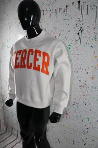 MERCER HEATHER GREY <b>Mock</b> <b>Neck</b> Sweatshirt 100% ORANGE Applique Embroidery wide <b>neck</b> Sweatshirt Finer Threads - Product Image 5