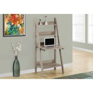 Scrivania Moderna Contemporanea per Ufficio Domestico con Ripiani Portaoggetti, 61 Pollici di Altezza, Laminato Marrone per Lavoro con Laptop - Product Image 2