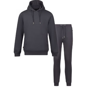 Conjunto de Dos Piezas, Sudadera con Capucha Extra Grande y Pantalones Deportivos Personalizados de Felpa para Hombre, 100% Algodón, Diseño Sólido Estampado de Invierno - Product Image 1