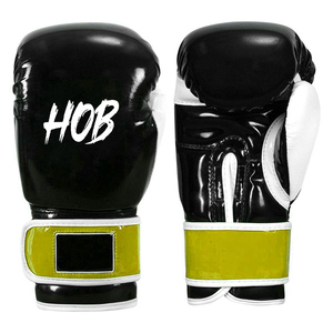 Guantes de Boxeo Negros y Dorados con Logotipo Personalizado, Cuero Suave y Ligero de Alta Calidad para Adultos y Jugadores - Product Image 2