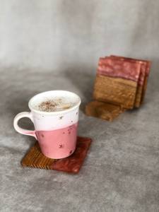 Handcrafted Wooden And Resin <b>Drink</b> <b>Coasters</b> With Storage Stand For Home Kitchen Office Guest Hosting And Stylish Table Use - Product Image 3