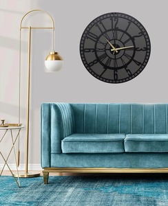 Horloge murale ronde élégante en bois, idéale pour la chambre et l'entrée, pour un usage quotidien et pour offrir en cadeau, fabriquée à la main en Inde - Product Image 5