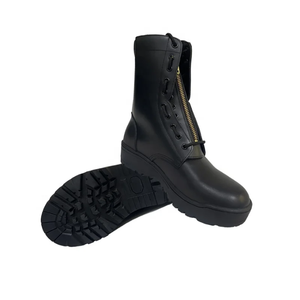 Botas de Motociclista de Cuero Negro para Hombre, Altura Media, Impermeables, para Invierno, Deportes al Aire Libre, con Cierre de Cremallera y Botón - Product Image 3