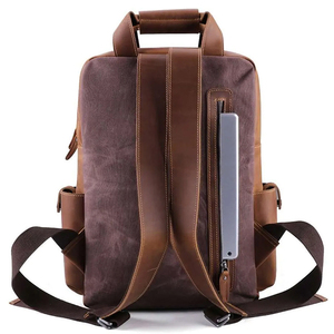 Premium Quality Custom Logo Genuine Leather Backpack For Men And <b>Women</b> Heavy Capacity <b>Laptop</b> <b>Bag</b> For School College & Travel - Product Image 2