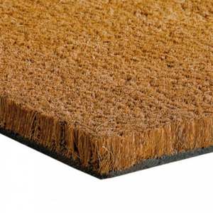 Paillasson en fibre de coco rectangulaire, couleur unie, avec envers antidérapant en caoutchouc, épaisseur moyenne, style uni tissé, pour usage domestique - Product Image 2