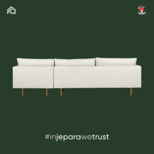 Sofá Seccional Moderno en Forma de L, Tapizado en Tela, Chaise Longue, Patas de Madera, Muebles para Sala de Estar, Hotel, Villa - Product Image 5