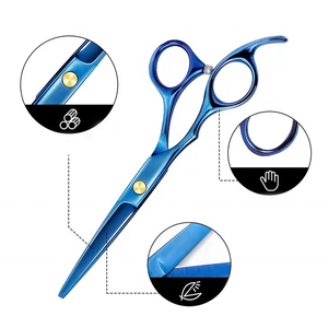Wholesale Professional Stainless Steel Ceramic Shaving Razors Thinning Curved Straight Scissors Custom Logo <b>Barber</b> Beauty <b>Set</b> - Product Image 3