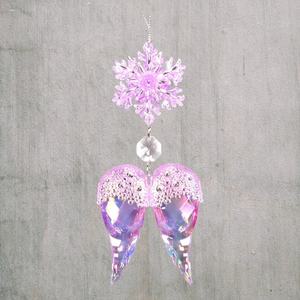 Ornement d'ailes d'ange en acrylique transparent bleu clair, bleu lac, rose, violet, irisé, décoration de Noël et du Nouvel An - Product Image 6