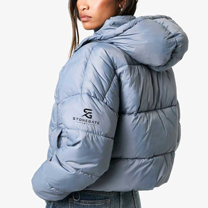 <b>Womens</b> <b>Winter</b> Puffer Jacket Warm <b>Padding</b> Hooded Fashion Outdoor Windproof Solid Color Lightweight New Quality Custom Logo <b>Coat</b> - Product Image 5