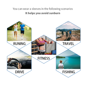 Manguitos deportivos unisex de seda helada transpirable de secado rápido con protección UV, estampados de Spandex/Poliéster, venta directa de fábrica - Product Image 6