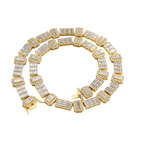 Cadena de Tenis de Moissanita Brillante con Colgante de Lujo, Collar Unisex de Moda - Product Image 5