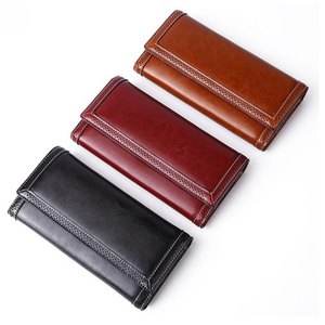 Nouveaux sacs fourre-tout en cuir véritable pour femmes, portefeuilles longs, logo personnalisé imprimé, fermeture éclair, service OEM écologique, toile de lin - Product Image 5