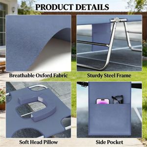 Conjunto de Dos Sillones Grises para Exteriores, Sillón para Tomar el Sol con Diseño Confortable - Product Image 3